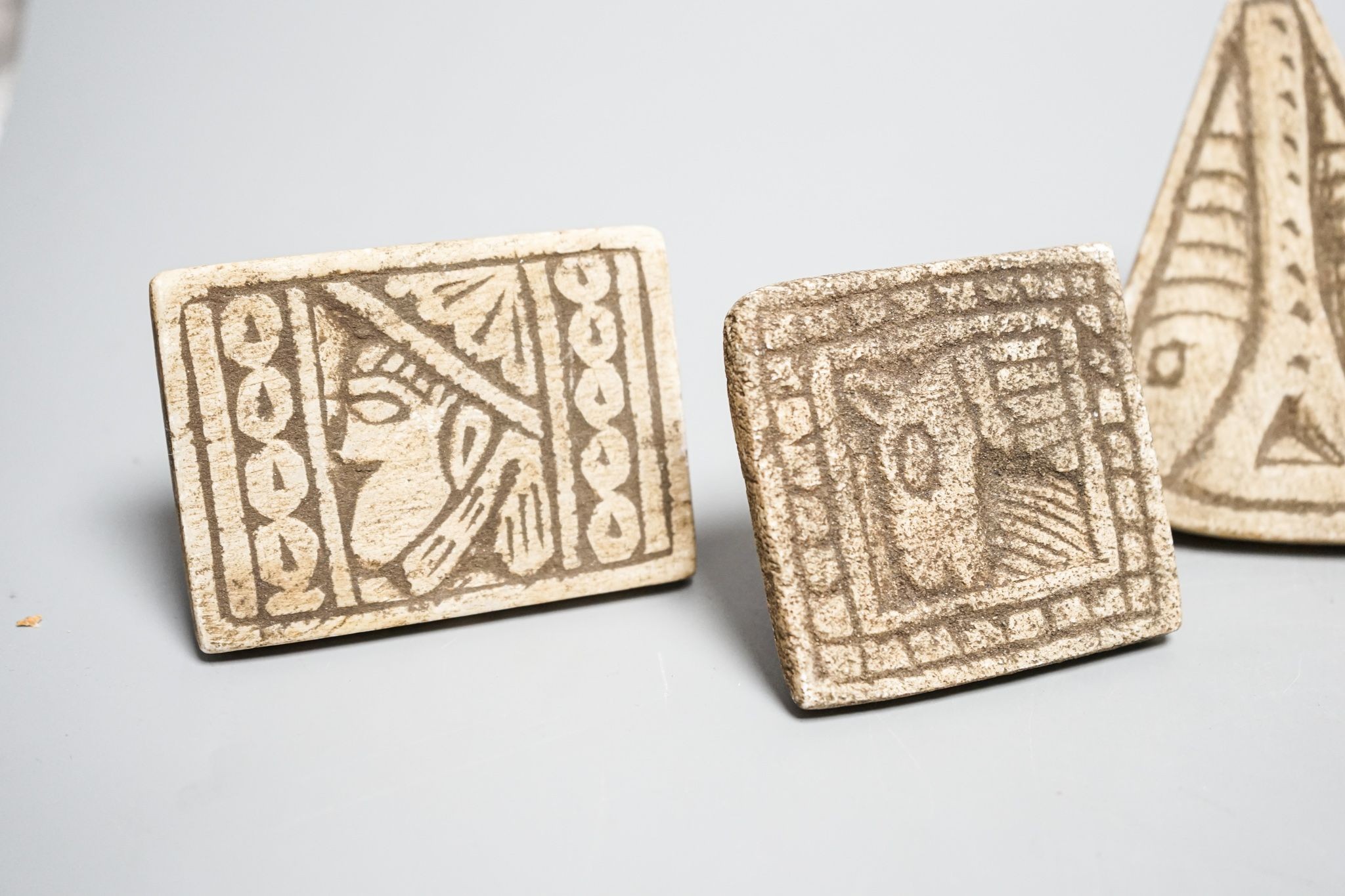 A group of five Middle eastern ceramic moulds/stamps